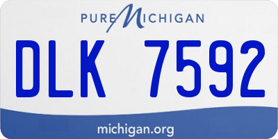 MI license plate DLK7592