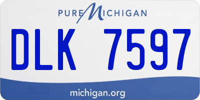 MI license plate DLK7597