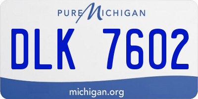 MI license plate DLK7602