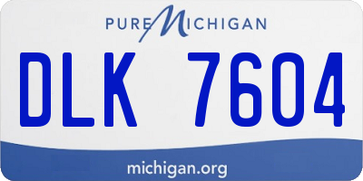 MI license plate DLK7604