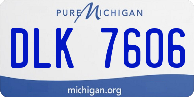 MI license plate DLK7606