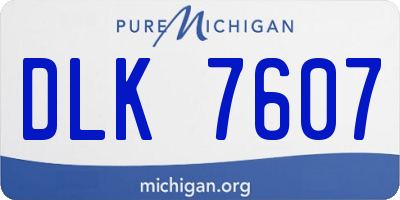 MI license plate DLK7607