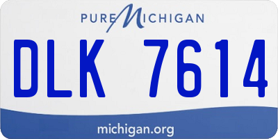 MI license plate DLK7614