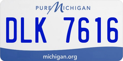 MI license plate DLK7616