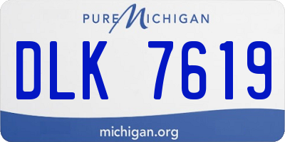 MI license plate DLK7619