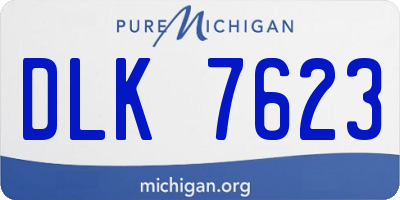 MI license plate DLK7623