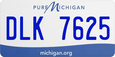 MI license plate DLK7625