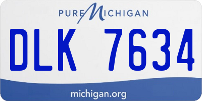 MI license plate DLK7634