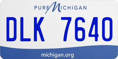 MI license plate DLK7640