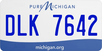 MI license plate DLK7642