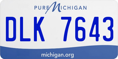 MI license plate DLK7643