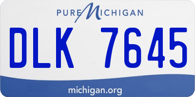 MI license plate DLK7645