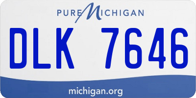MI license plate DLK7646