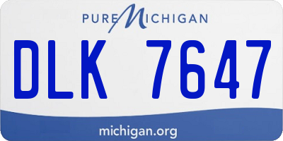 MI license plate DLK7647