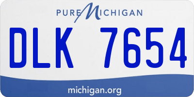 MI license plate DLK7654
