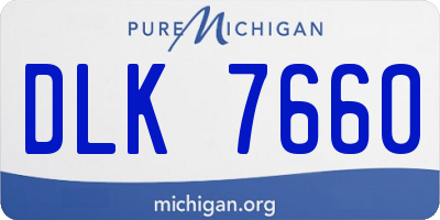 MI license plate DLK7660