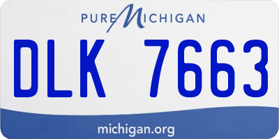 MI license plate DLK7663