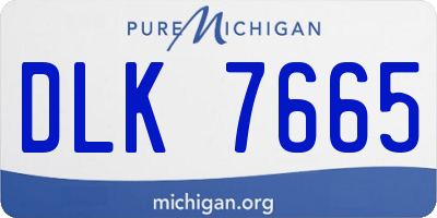 MI license plate DLK7665