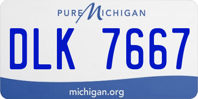 MI license plate DLK7667