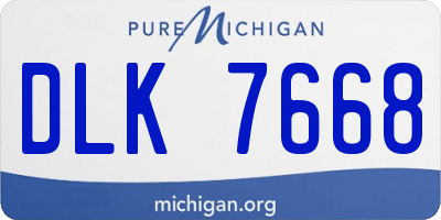 MI license plate DLK7668