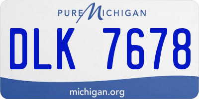 MI license plate DLK7678