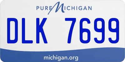 MI license plate DLK7699