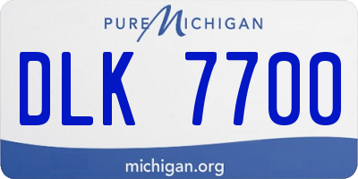 MI license plate DLK7700