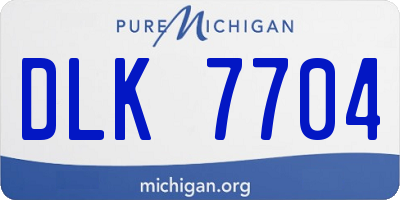 MI license plate DLK7704