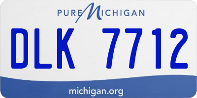 MI license plate DLK7712