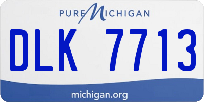 MI license plate DLK7713