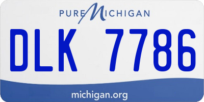 MI license plate DLK7786