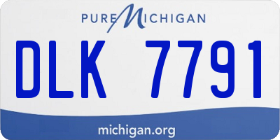 MI license plate DLK7791