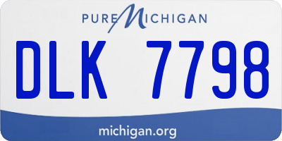 MI license plate DLK7798