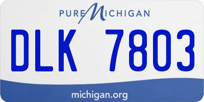 MI license plate DLK7803