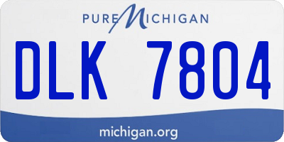 MI license plate DLK7804