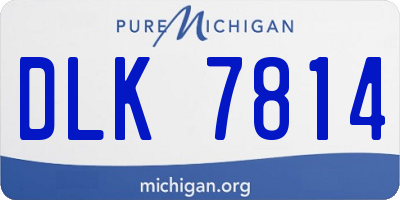MI license plate DLK7814