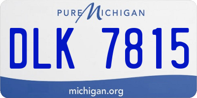 MI license plate DLK7815
