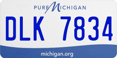 MI license plate DLK7834