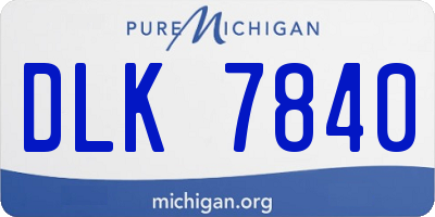 MI license plate DLK7840
