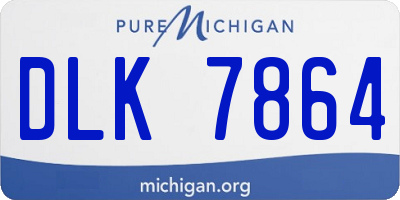 MI license plate DLK7864