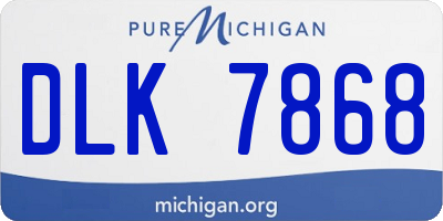 MI license plate DLK7868