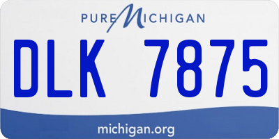 MI license plate DLK7875