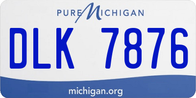 MI license plate DLK7876