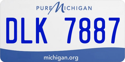 MI license plate DLK7887