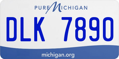 MI license plate DLK7890