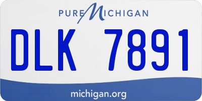 MI license plate DLK7891
