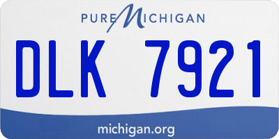 MI license plate DLK7921