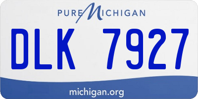 MI license plate DLK7927