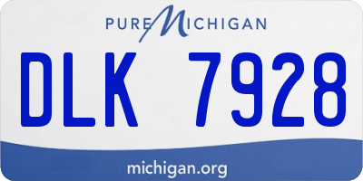 MI license plate DLK7928
