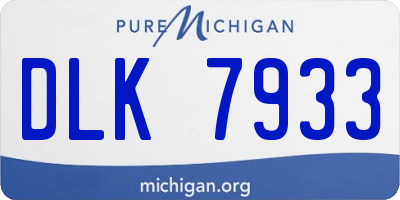 MI license plate DLK7933